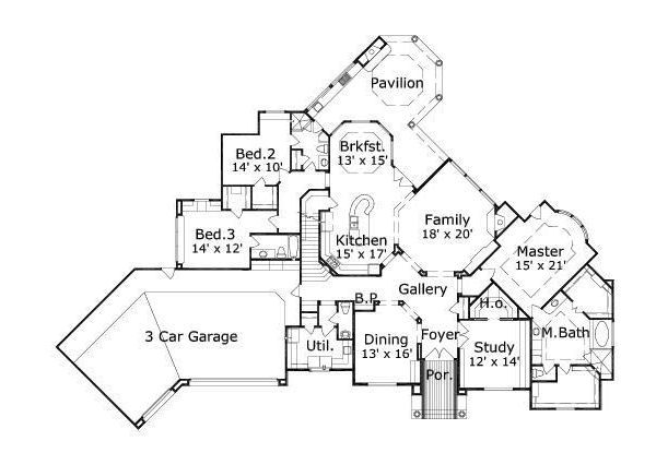 European Floor Plan - Main Floor Plan #411-720