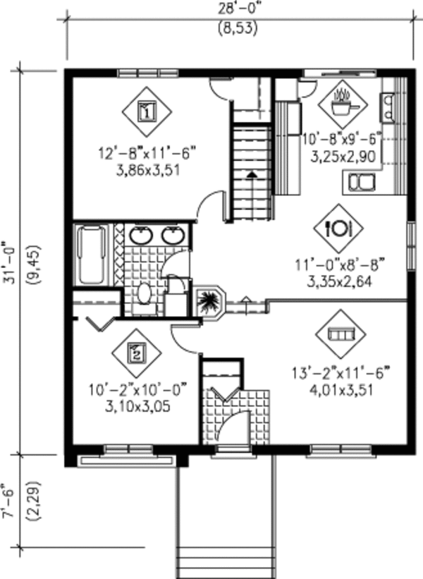 Contemporary Floor Plan - Main Floor Plan #25-4252