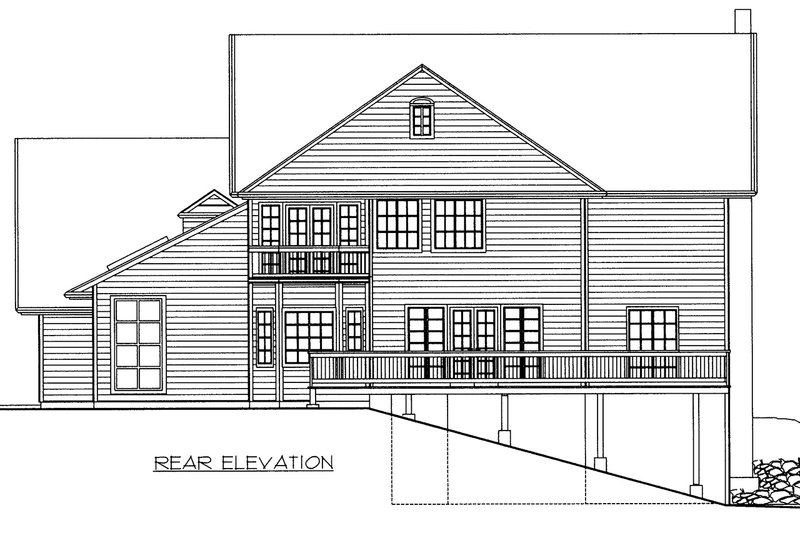 House Blueprint - Exterior - Rear Elevation for Country House Plan #117-878 - 3 bed, 3.5 bath