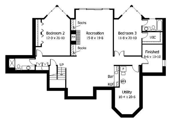 European Floor Plan - Lower Floor Plan #51-172