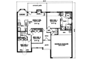 Traditional Style House Plan - 3 Beds 2 Baths 1299 Sq/Ft Plan #42-286 