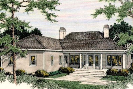Exterior - Rear Elevation for Colonial House Plan #406-130 - 4 bed, 2.5 bath