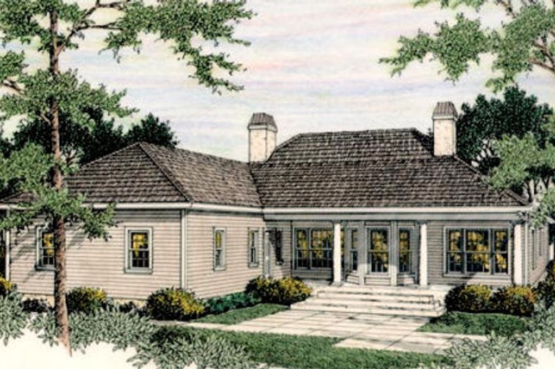 Architectural House Design - Exterior - Rear Elevation for Colonial House Plan #406-130 - 4 bed, 2.5 bath