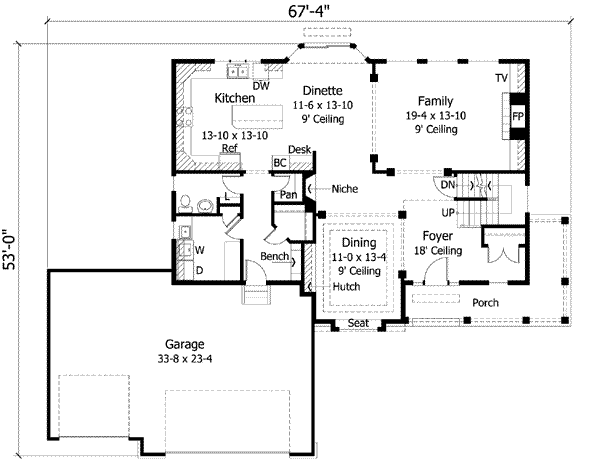European Floor Plan - Main Floor Plan #51-213