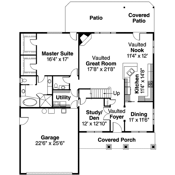 Craftsman Floor Plan - Main Floor Plan #124-560
