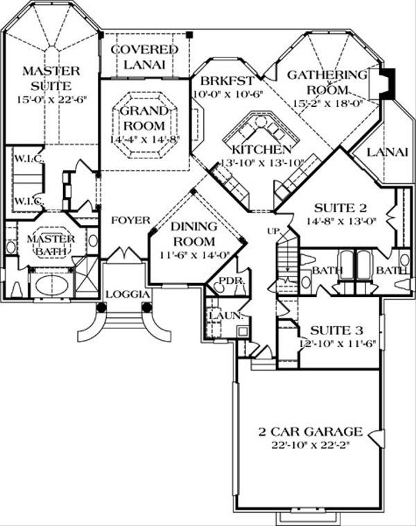 Architectural House Design - Colonial Floor Plan - Main Floor Plan #453-33