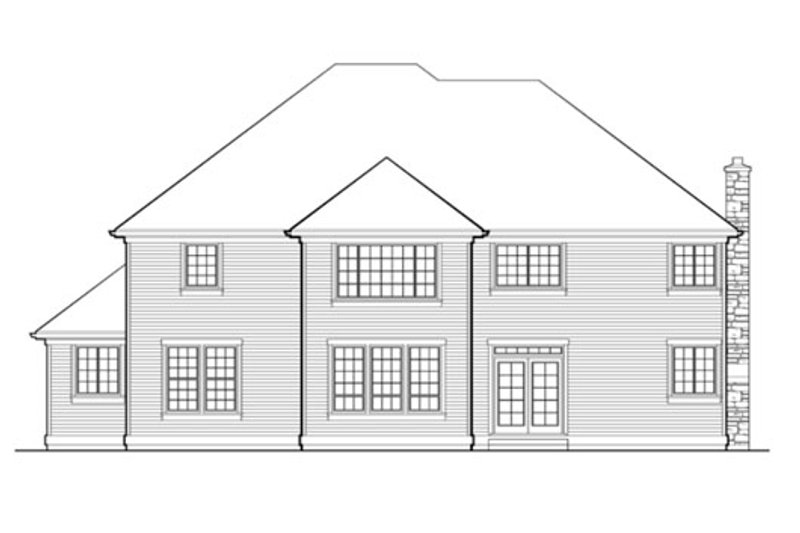 Home Plan - Exterior - Rear Elevation for European House Plan #48-456 - 4 bed, 2.5 bath