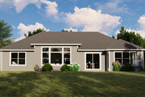 Exterior - Rear Elevation for Ranch House Plan #1064-112 - 3 bed, 2 bath