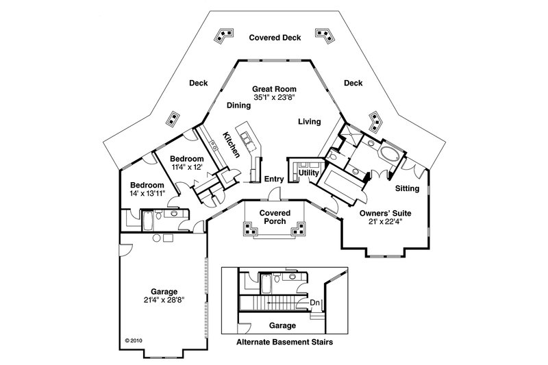 Home Plan - Floor Plan - Main Floor for Ranch House Plan #124-472 - 3 bed, 2 bath
