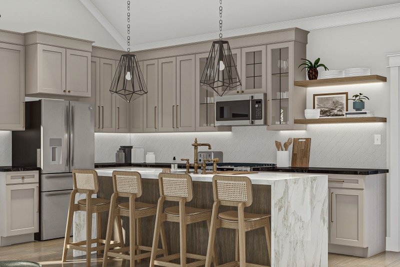 House Blueprint - Interior - Kitchen for Cottage House Plan #455-522 - 1 bed, 1 bath