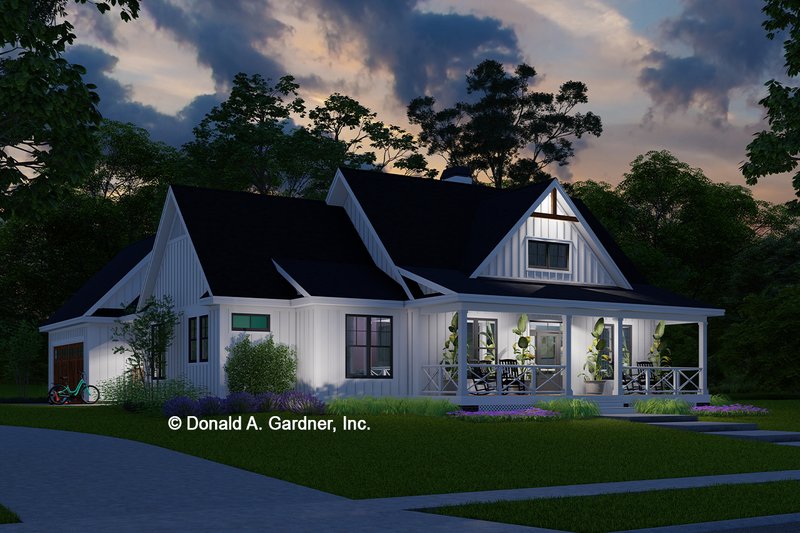 House Blueprint - Exterior - Front Elevation 4 for Farmhouse House Plan #929-1181 - 3 bed, 2 bath
