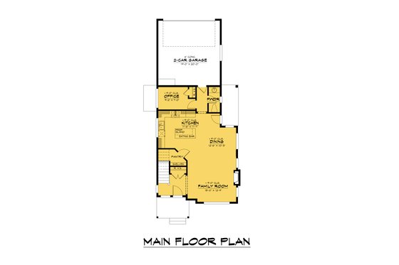 Floor Plan - Main Floor for Contemporary House Plan #1066-207 - 3 bed, 2.5 bath