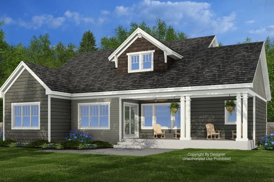 Exterior - Rear Elevation for Bungalow House Plan #51-1413 - 4 bed, 3.5 bath