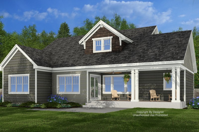House Plan Design - Exterior - Rear Elevation for Bungalow House Plan #51-1413 - 4 bed, 3.5 bath