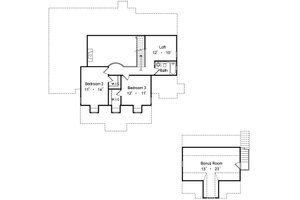 Floor Plan - Upper Floor for European House Plan #417-278 - 3 bed, 2.5 bath