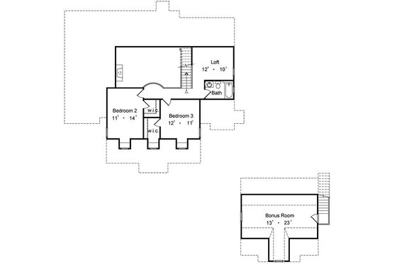 Floor Plan - Upper Floor for European House Plan #417-278 - 3 bed, 2.5 bath