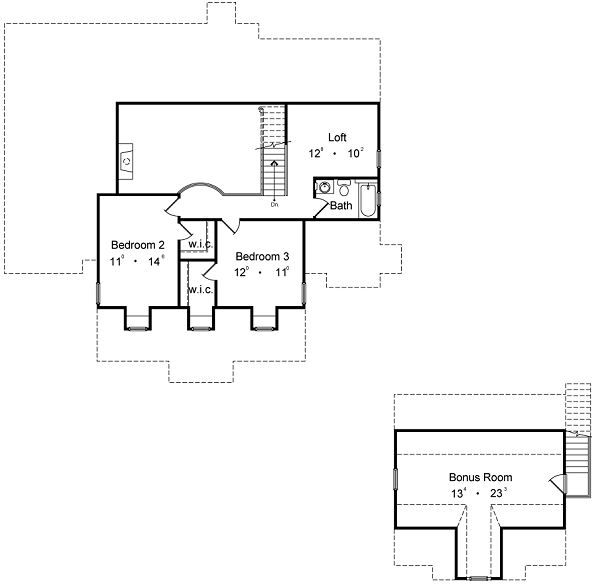 House Blueprint - European Floor Plan - Upper Floor Plan #417-278