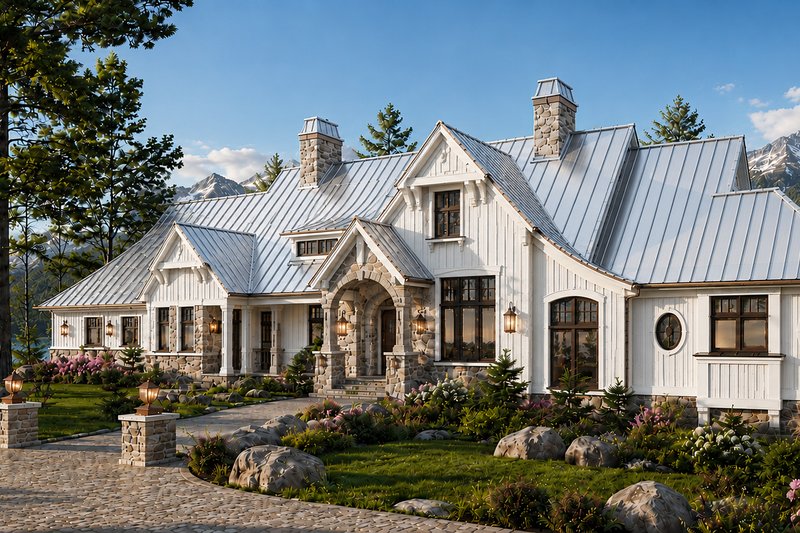Dream House Plan - Exterior - Front Elevation 4 for Farmhouse House Plan #928-444 - 4 bed, 4.5 bath