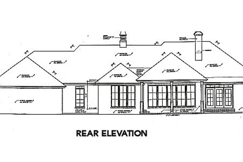 Dream House Plan - Exterior - Rear Elevation for European House Plan #310-598 - 3 bed, 2.5 bath