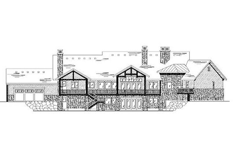 Architectural House Design - Exterior - Rear Elevation for Traditional House Plan #5-339 - 5 bed, 6 bath