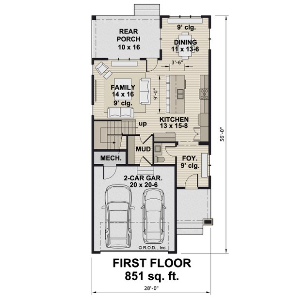 House Blueprint - Bungalow Floor Plan - Main Floor Plan #51-1468