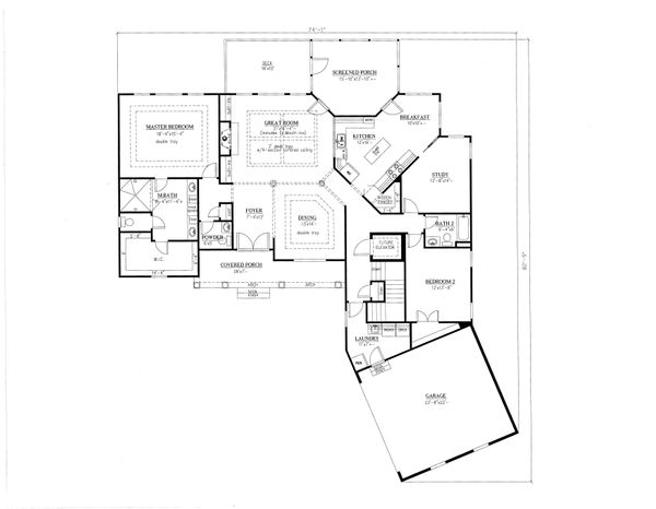 House Plan Design - Ranch Floor Plan - Main Floor Plan #437-90