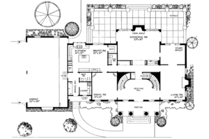 Floor Plan - Main Floor for Southern House Plan #72-193 - 4 bed, 5 bath