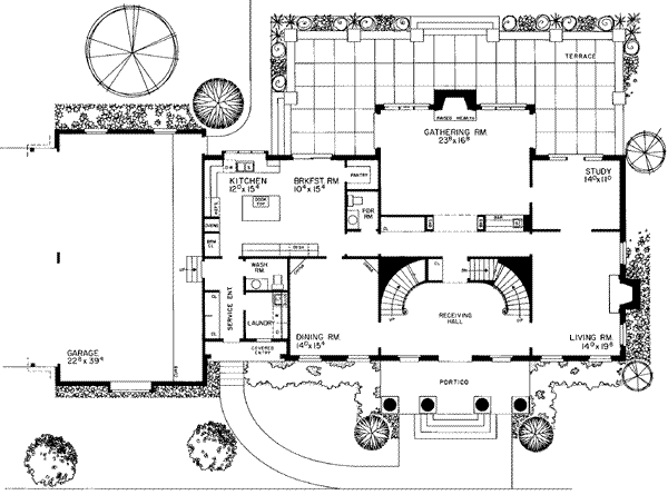 Home Plan - Southern Floor Plan - Main Floor Plan #72-193