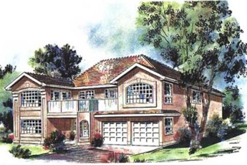 European Style House Plan - 3 Beds 2 Baths 2168 Sq/Ft Plan #18-9162