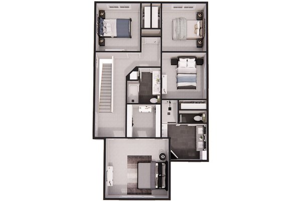 Home Plan - Floor Plan - Upper Floor 1 for Farmhouse House Plan #51-1517 - 4 bed, 2.5 bath