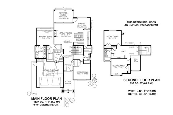 Floor Plan - Main Floor for Contemporary House Plan #1100-103 - 4 bed, 3 bath