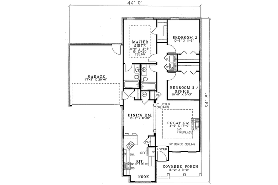 Floor Plan - Main Floor for Traditional House Plan #17-195 - 3 bed, 2 bath