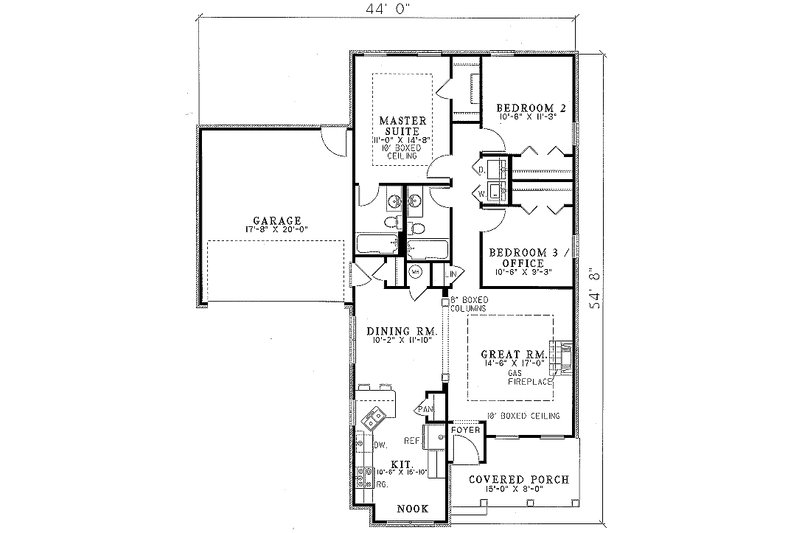 Home Plan - Floor Plan - Main Floor for Traditional House Plan #17-195 - 3 bed, 2 bath