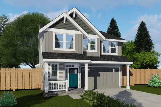 Exterior - Front Elevation for Craftsman House Plan #53-494 - 4 bed, 2.5 bath