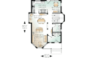 European Style House Plan - 3 Beds 1.5 Baths 1584 Sq/Ft Plan #23-451 