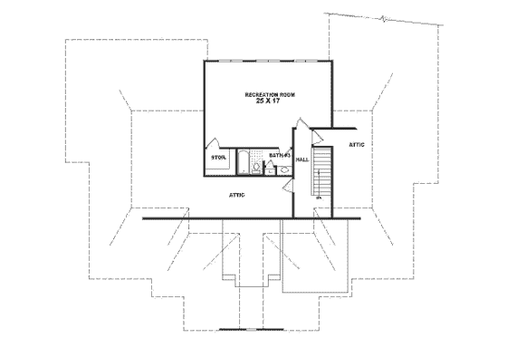 Floor Plan - Upper Floor for Classical House Plan #81-406 - 3 bed, 3.5 bath