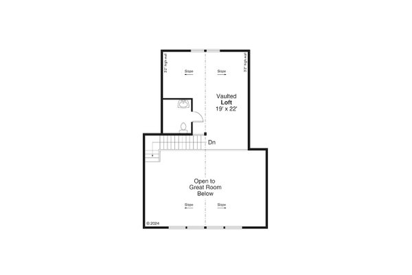 Craftsman Floor Plan - Upper Floor Plan #124-1385