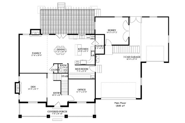 Traditional Floor Plan - Main Floor Plan #1060-8