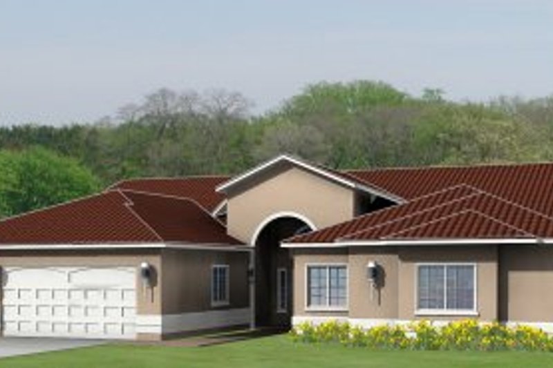 House Design - Adobe / Southwestern Exterior - Front Elevation Plan #1-880