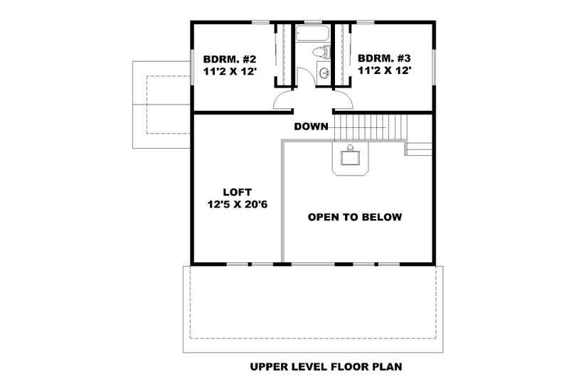 Home Plan - Floor Plan - Upper Floor for Farmhouse House Plan #117-947 - 3 bed, 2 bath