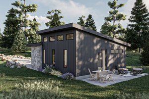 Exterior - Rear Elevation for Modern House Plan #455-540 - 1 bed, 1 bath