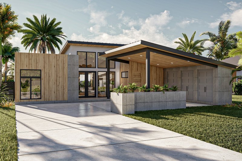 House Blueprint - Modern Exterior - Front Elevation Plan #455-570