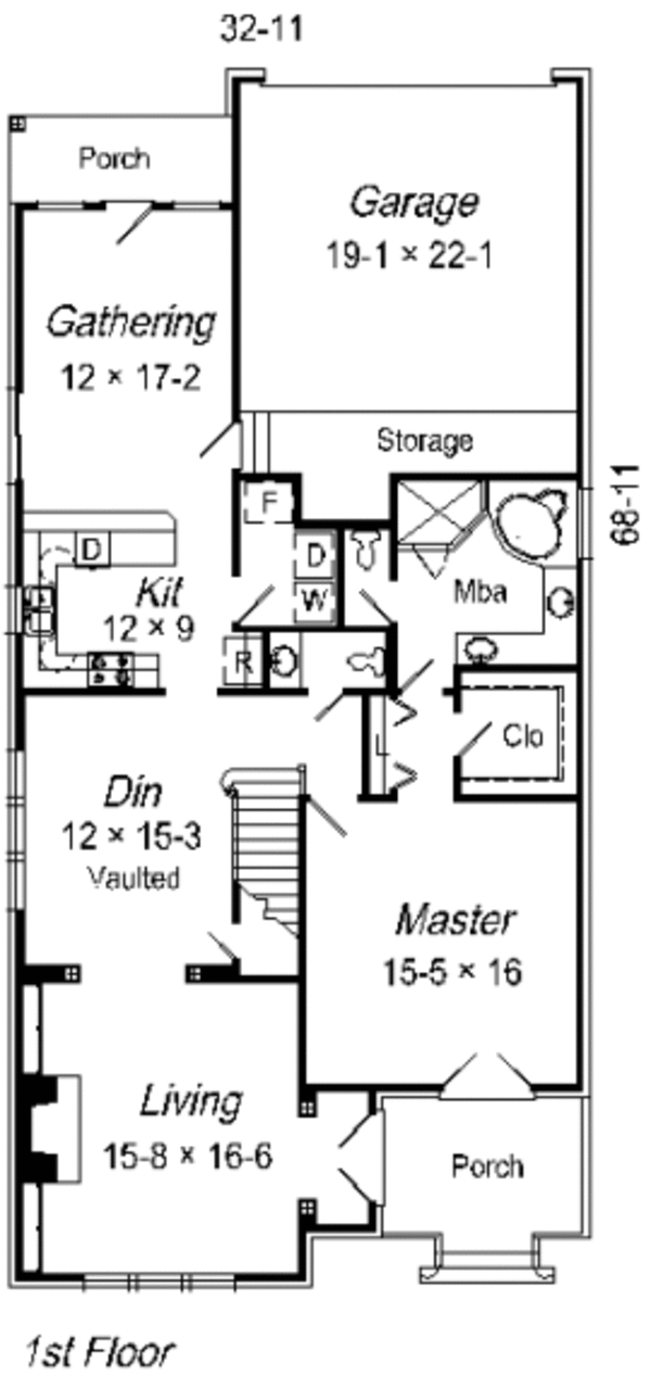 Colonial Floor Plan - Main Floor Plan #329-244
