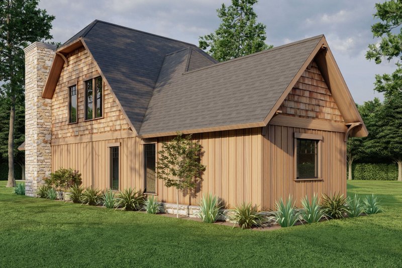 House Blueprint - Exterior - Rear Elevation for European House Plan #17-2260 - 3 bed, 2.5 bath