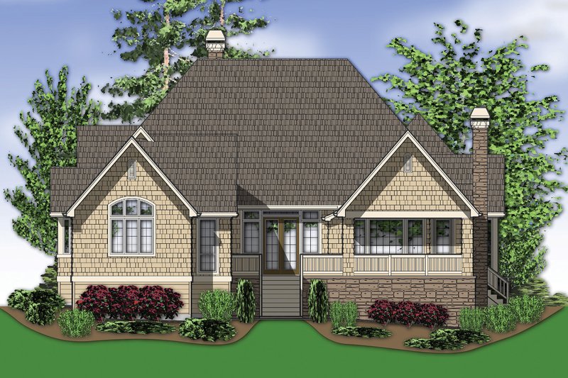 Home Plan - Rear View - 2900 square foot Traditional home