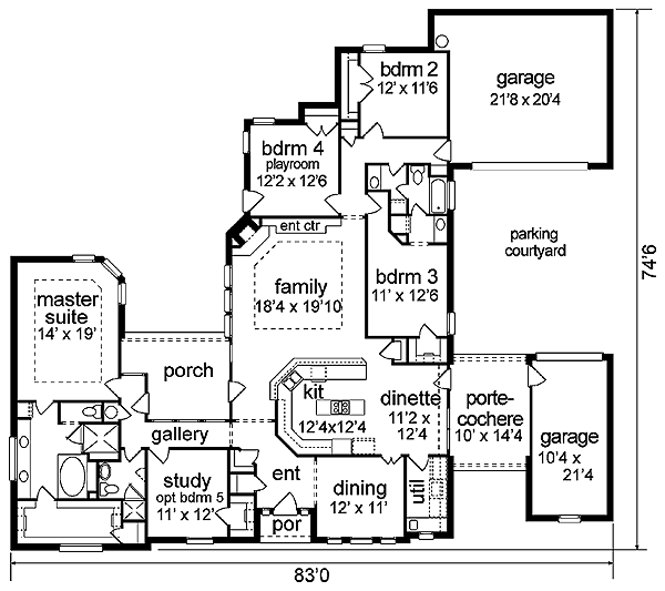Home Plan - European Floor Plan - Main Floor Plan #84-259