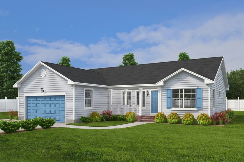 Home Plan - Exterior - Front Elevation 3 for Ranch House Plan #1082-4 - 3 bed, 2.5 bath