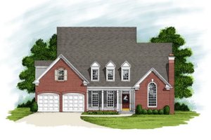 Southern Exterior - Front Elevation Plan #56-207