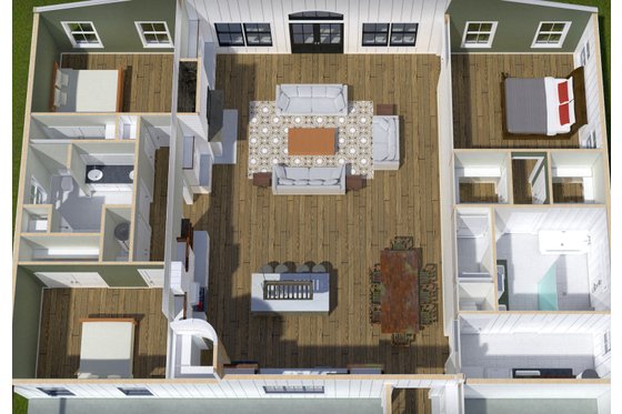 Floor Plan - Other Floor 2 for Barndominium House Plan #44-261 - 3 bed, 2 bath
