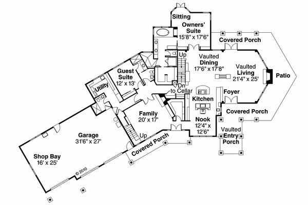 Craftsman Floor Plan - Main Floor Plan #124-761